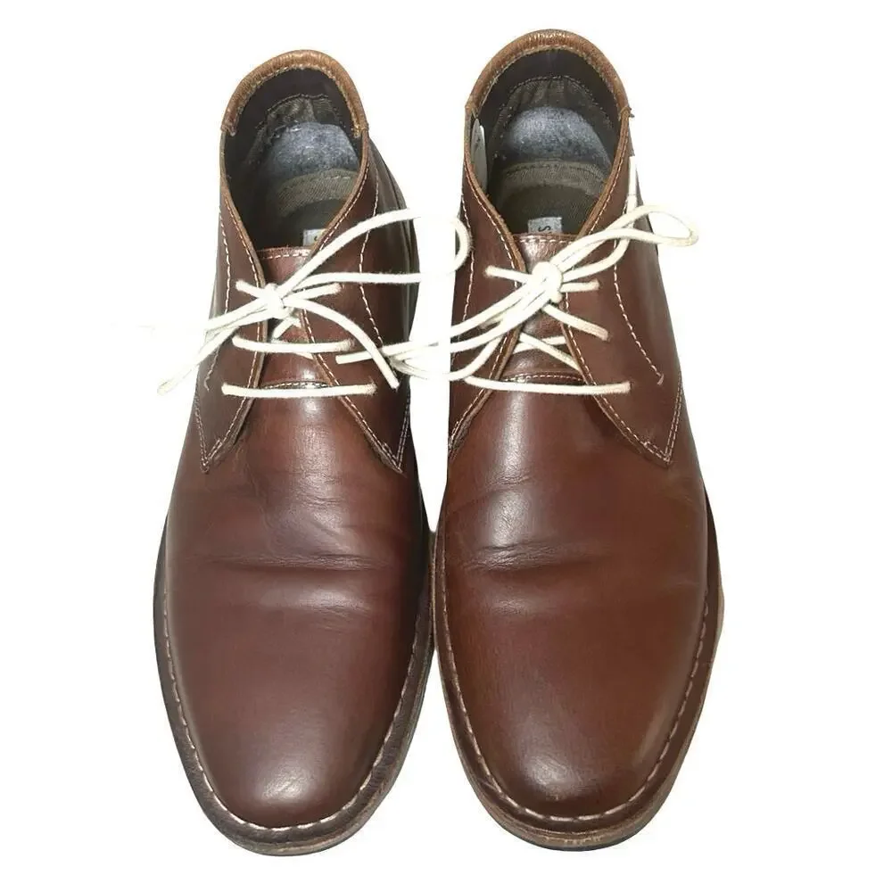 Steve Madden Men’s Hestonn Leather Chukka Boots Cognac Size 9 M